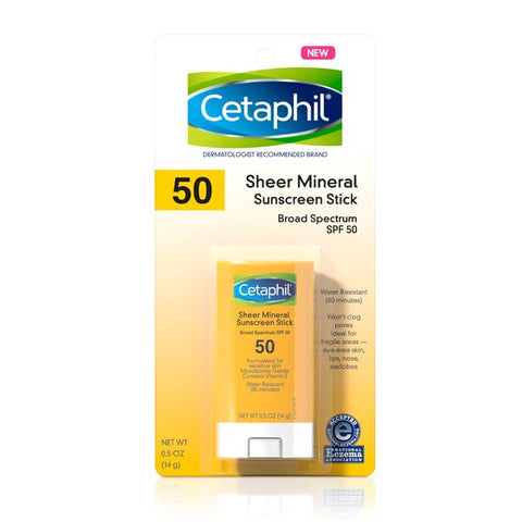Cetaphil Sheer Mineral Sunscreen Stick SPF 50, 0.5oz